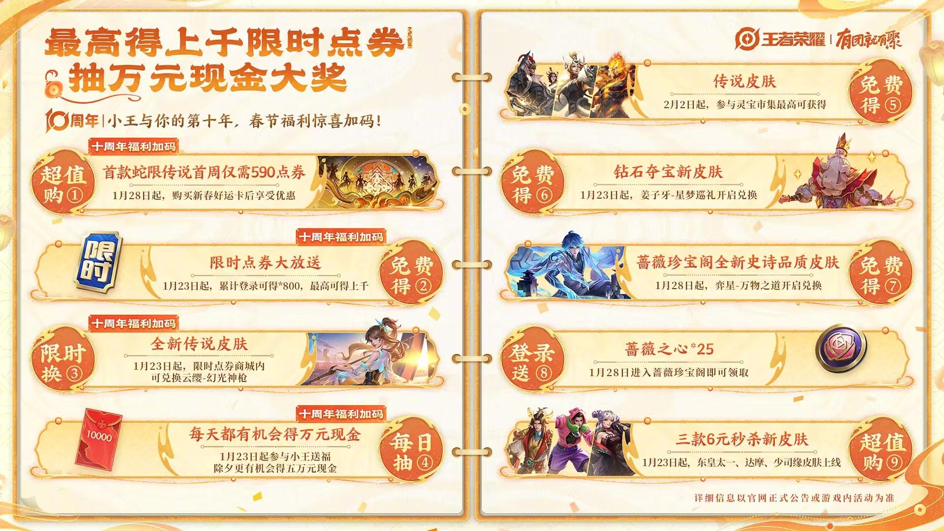 王者荣耀2025春节有什么福利 王者荣耀蛇年新春福利活动介绍